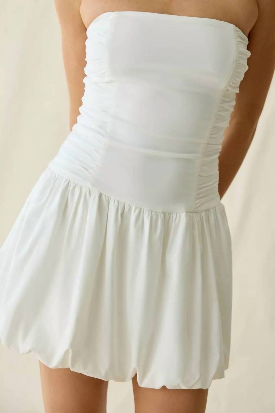 NEW LULUS bubble mini dress in white